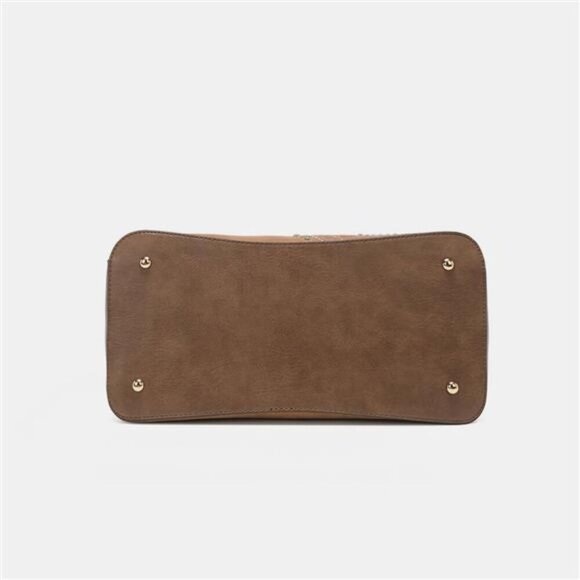 Nicole Lee USA Metallic Stitching Embroidery Inlaid Rhinestone Tote Bag - Picture 3 of 16